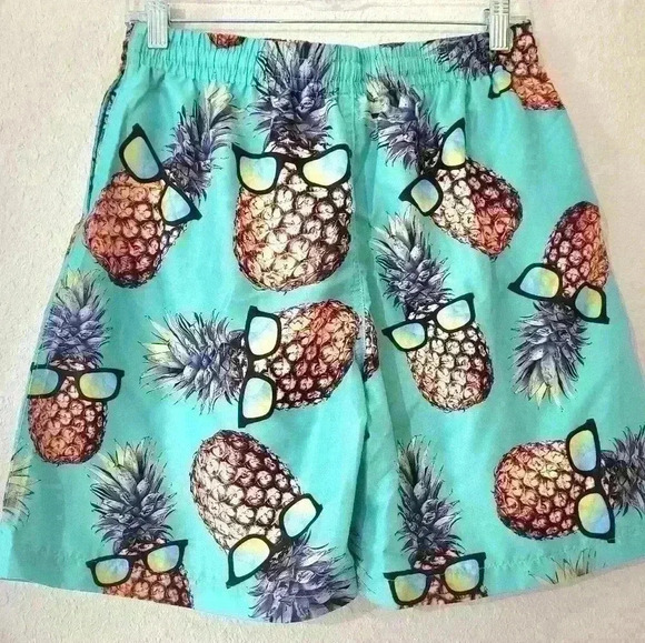 Pineapple Swim Trunks Beach vacation Quick Dry Board Shorts with Mesh si… - Picture 2 of 8